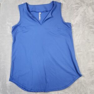 Lulu-B Sleeveless Top XS Blue Stretch Nylon Spandex V-Neck Tank Blouse